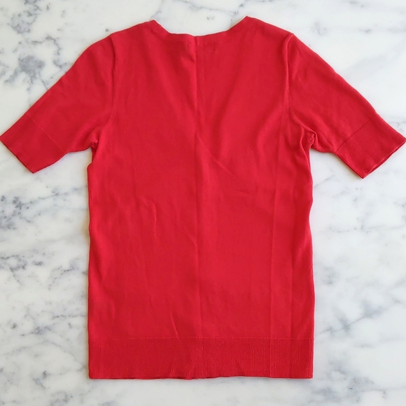 The Limited 100% Cotton Short Sleeve V-Neck Cardigan Top with real pockets. - Picture 4 of 4